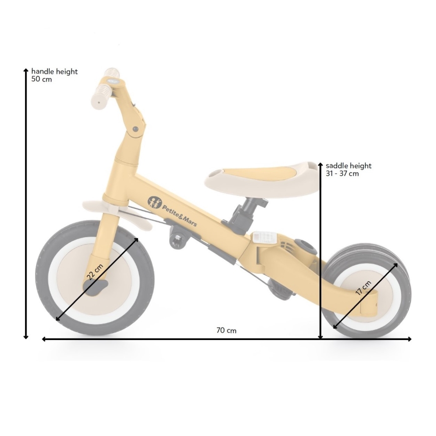 PETITE&MARS - Kinder-Dreirad 5in1 TURBO Desert Sand