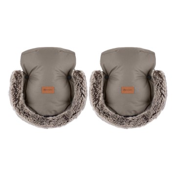 PETITE&MARS - Kinderwagen-Handschuhe FURRY Mocha Mousse
