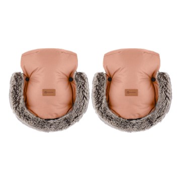 PETITE&MARS - Kinderwagen-Handschuhe FURRY Pastel Peach