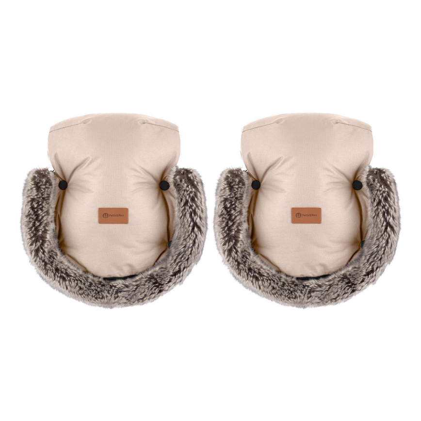 PETITE&MARS - Kinderwagen-Handschuhe FURRY Rosa Petal