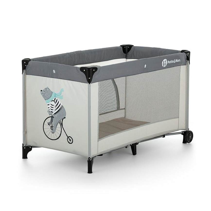 PETITE&MARS - Reisekinderbett NYJA TEDDY BIKER grau/beige