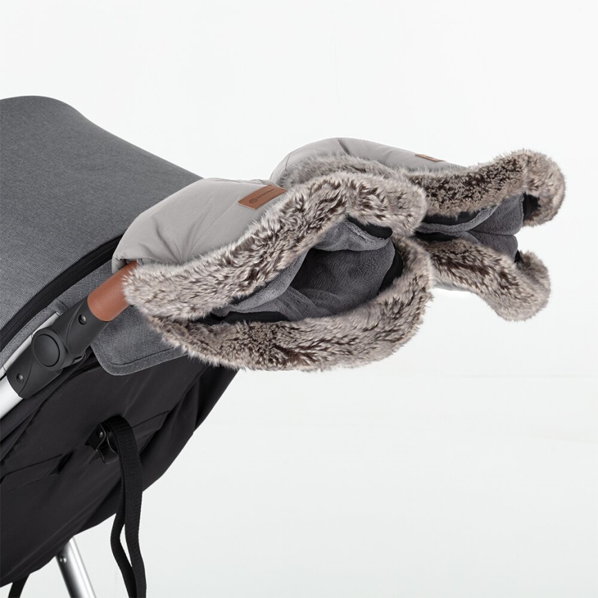 PETITE&MARS - SET Baby-Fußsack 4in1 ARCTIC + Kinderwagen-Handschuhe FURRY Champagne Shower