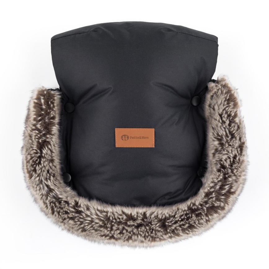 PETITE&MARS - SET Baby-Fußsack 4in1 ARCTIC + Kinderwagen-Handschuhe FURRY Forever Black