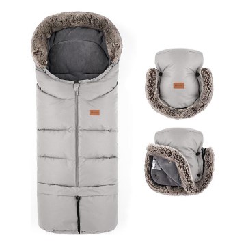PETITE&MARS - SET Baby-Fußsack 4in1 ARCTIC + Kinderwagen-Handschuhe FURRY Champagne Shower