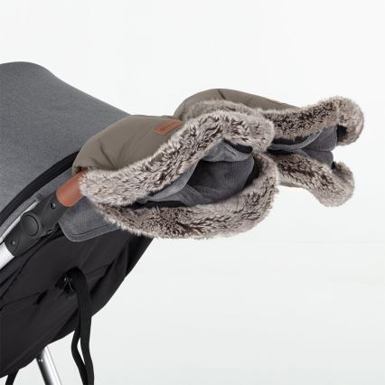 PETITE&MARS - SET Baby-Fußsack 4in1 ARCTIC + Kinderwagen-Handschuhe FURRY Mocha Mousse