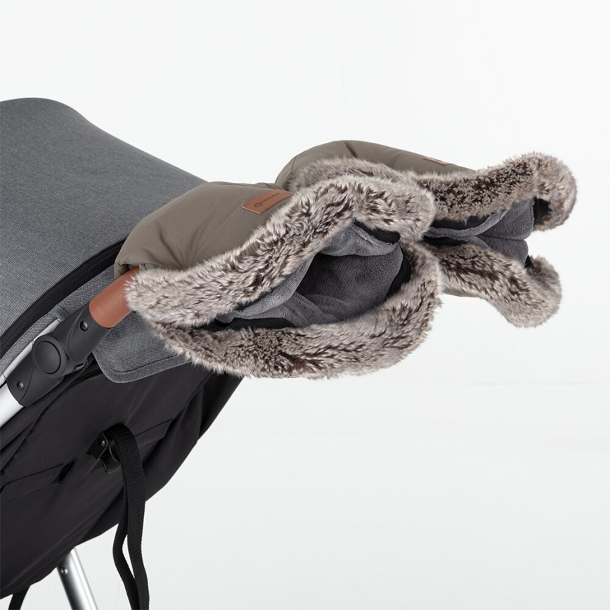 PETITE&MARS - SET Baby-Fußsack 4in1 ARCTIC + Kinderwagen-Handschuhe FURRY Mocha Mousse