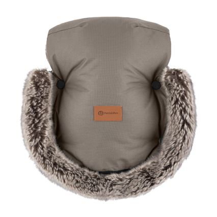 PETITE&MARS - SET Baby-Fußsack 4in1 ARCTIC + Kinderwagen-Handschuhe FURRY Mocha Mousse