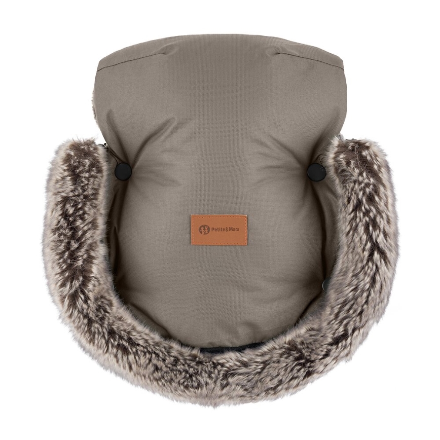 PETITE&MARS - SET Baby-Fußsack 4in1 ARCTIC + Kinderwagen-Handschuhe FURRY Mocha Mousse
