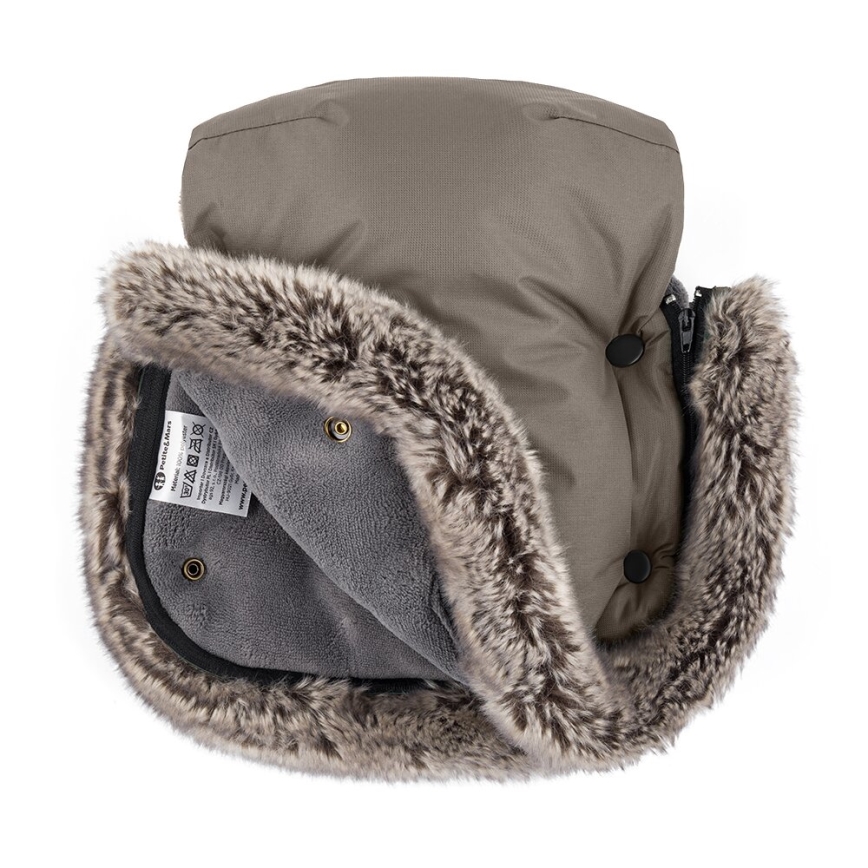 PETITE&MARS - SET Baby-Fußsack 4in1 ARCTIC + Kinderwagen-Handschuhe FURRY Mocha Mousse