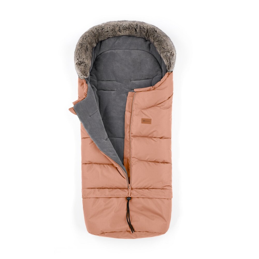 PETITE&MARS - SET Baby-Fußsack 4in1 ARCTIC + Kinderwagen-Handschuhe FURRY Pastel Peach