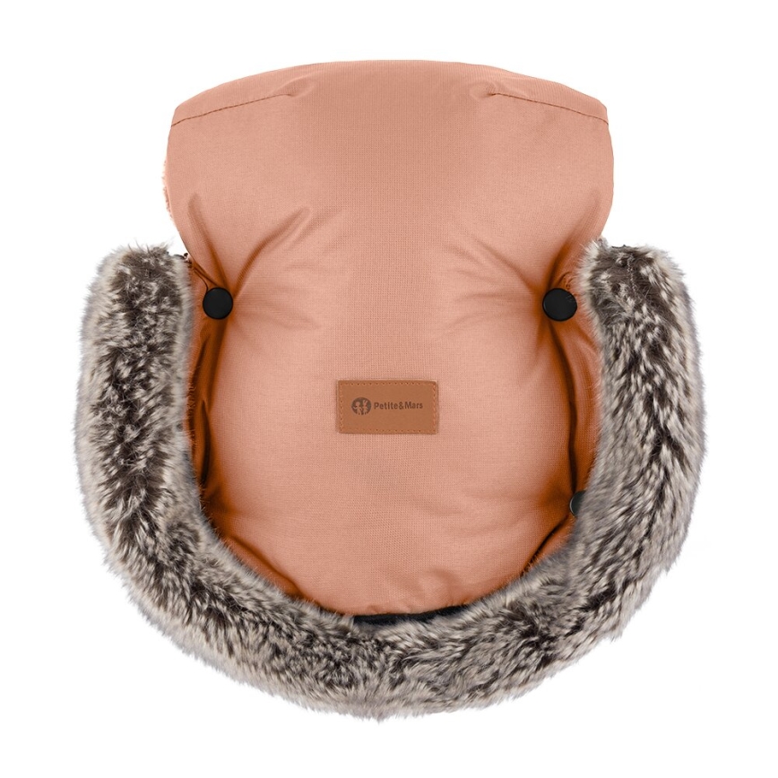 PETITE&MARS - SET Baby-Fußsack 4in1 ARCTIC + Kinderwagen-Handschuhe FURRY Pastel Peach