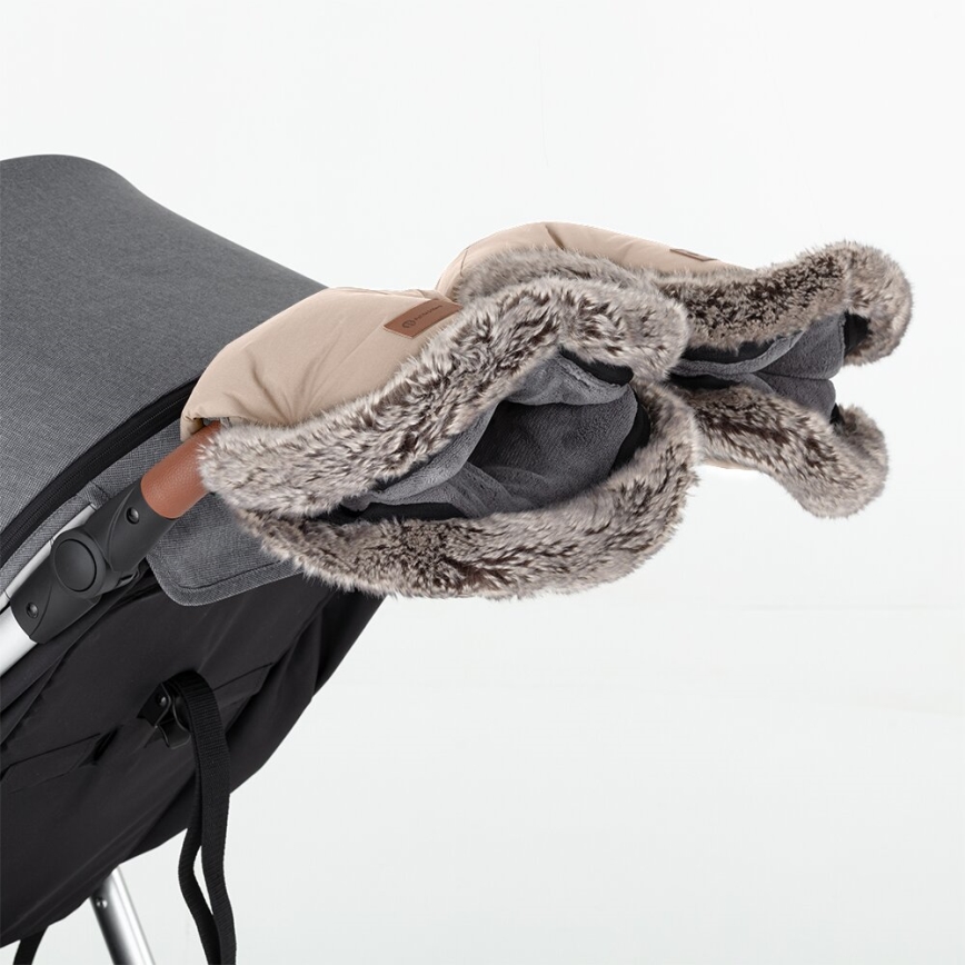 PETITE&MARS - SET Baby-Fußsack 4in1 ARCTIC + Kinderwagen-Handschuhe FURRY Rosa Petal