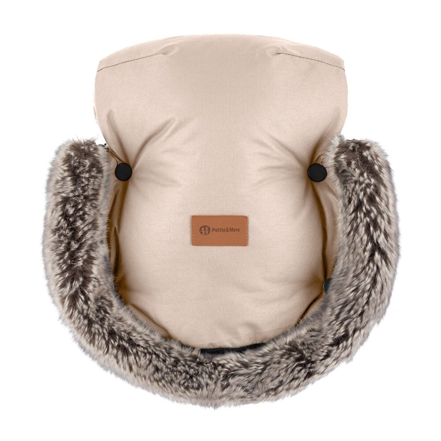 PETITE&MARS - SET Baby-Fußsack 4in1 ARCTIC + Kinderwagen-Handschuhe FURRY Rosa Petal