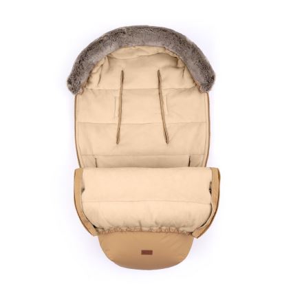 PETITE&MARS - SET Baby-Fußsack 4in1 COMFY + Kinderwagen-Handschuhe FURRY Elegant Caramel