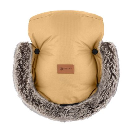 PETITE&MARS - SET Baby-Fußsack 4in1 COMFY + Kinderwagen-Handschuhe FURRY Elegant Caramel