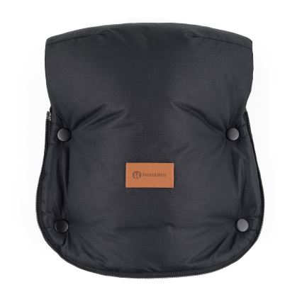 PETITE&MARS - SET Baby-Fußsack 4in1 COMFY Stylish Beauty + Kinderwagen-Handschuhe FURRY Forever Black