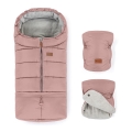 PETITE&MARS - SET Kinderfußsack 3in1 JIBOT + Handwärmer für den Kinderwagen JASIE rosa