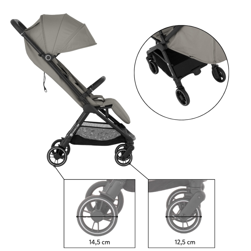 PETITE&MARS - Sport-Kinderwagen ZIP Velvet Grey