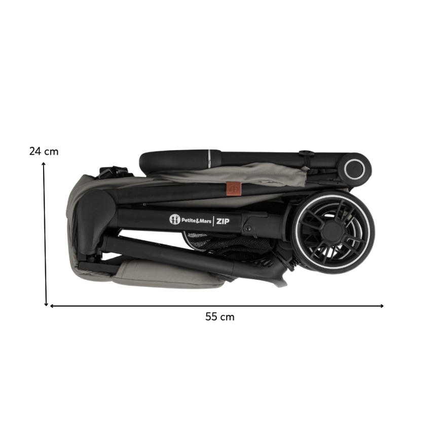 PETITE&MARS - Sport-Kinderwagen ZIP Velvet Grey