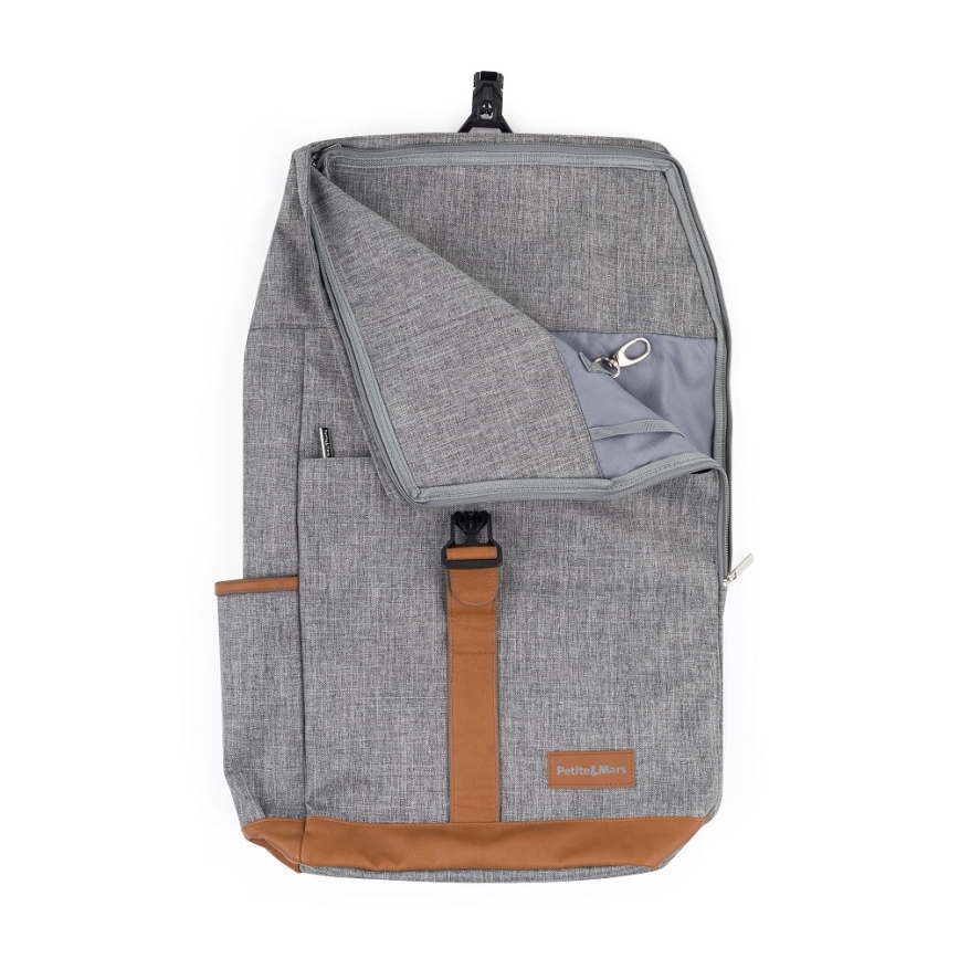 PETITE&MARS - Wickelrucksack für Kinderwagen JACKOB grau