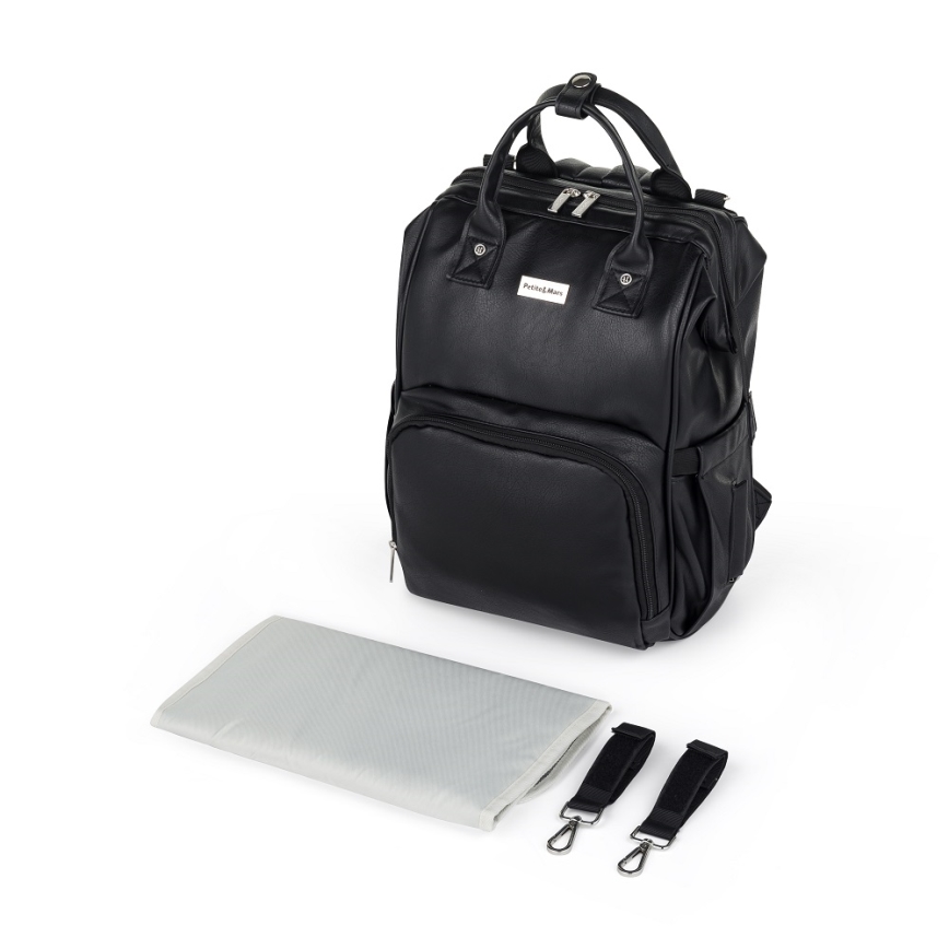 PETITE&MARS - Wickelrucksack für Kinderwagen JASPER schwarz