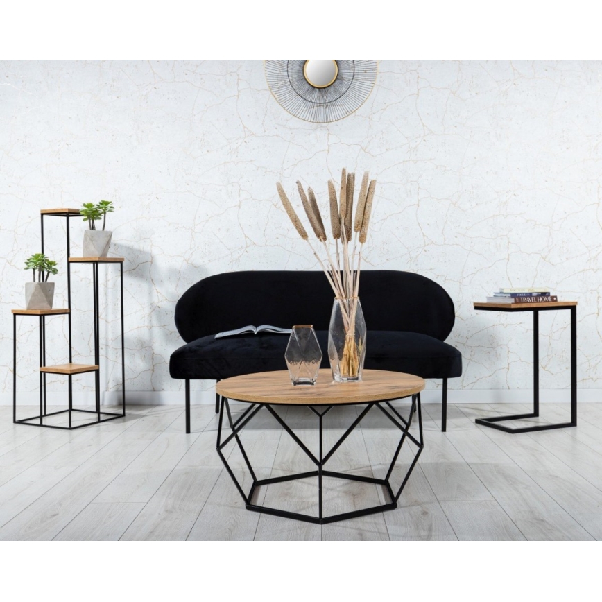 Blumenständer 110x40 cm schwarz/braun