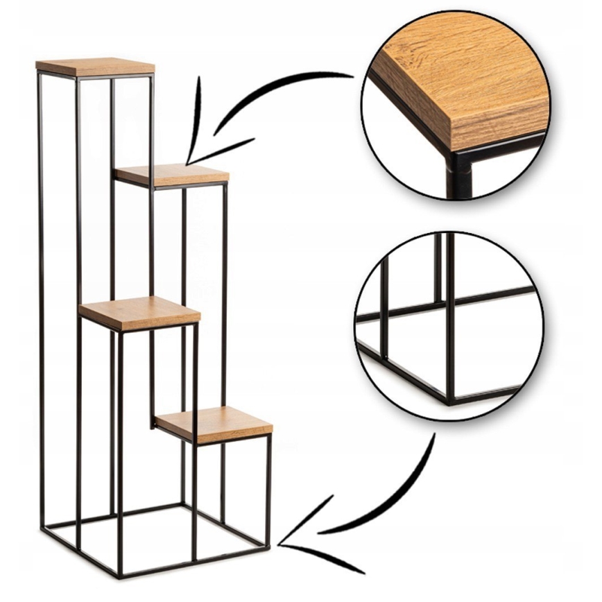 Blumenständer 110x40 cm schwarz/braun