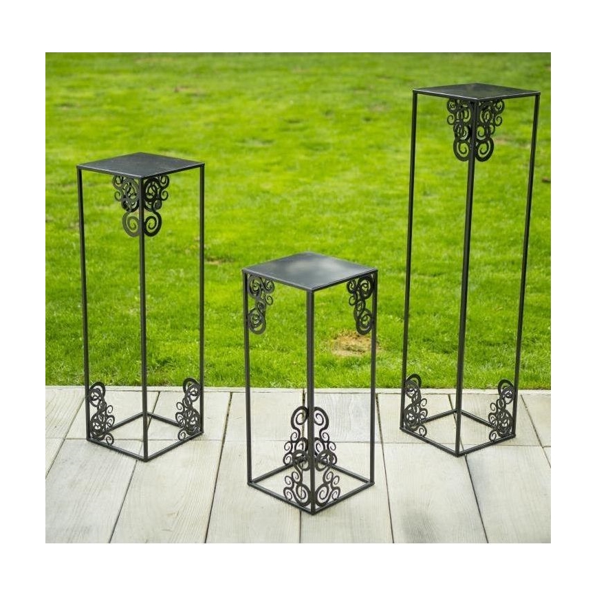 Blumenständer 60x24 cm schwarz