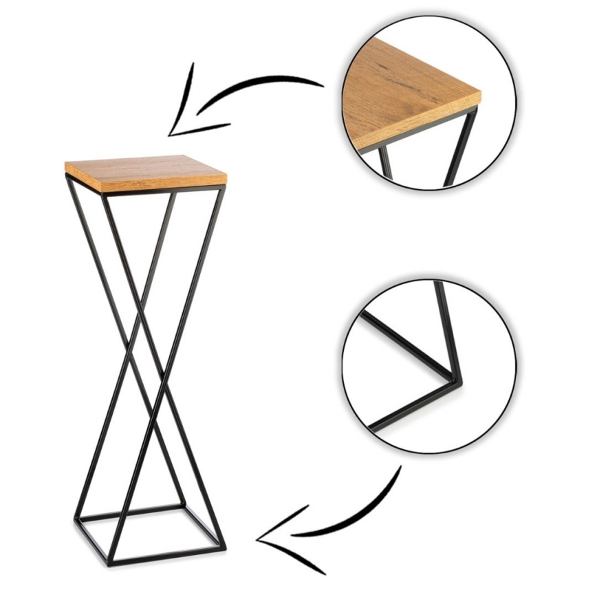 Blumenständer 70x24 cm schwarz/braun