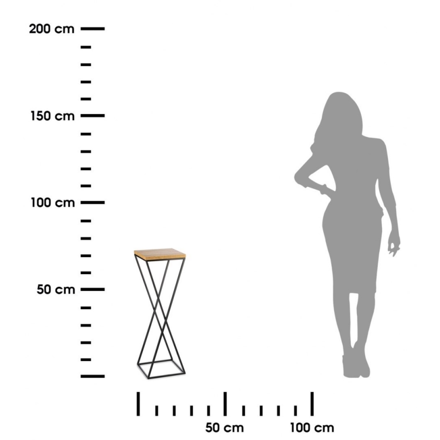 Blumenständer 70x24 cm schwarz/braun