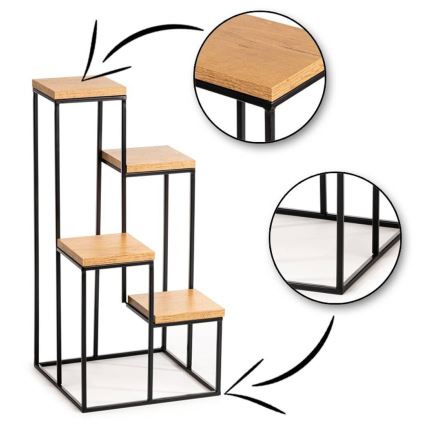 Blumenständer KASKADA 70x34 Schwarz/Braun