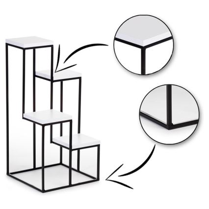 Blumenständer KASKADA 70x34 Schwarz/Weiß