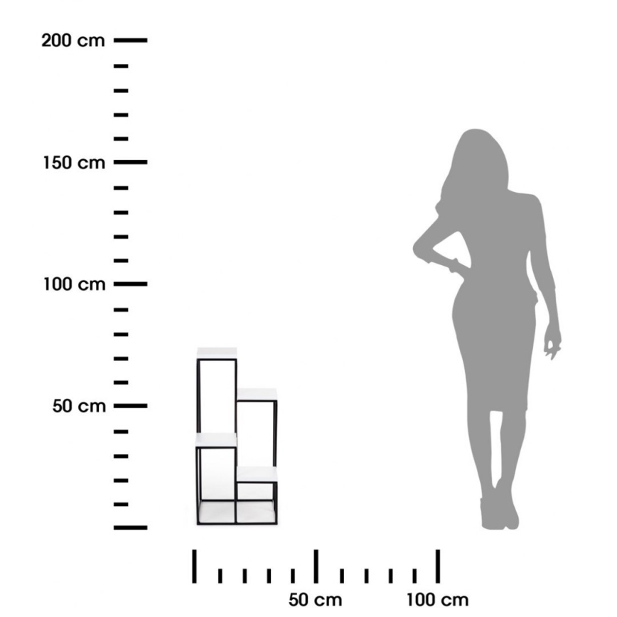 Blumenständer KASKADA 70x34 Schwarz/Weiß