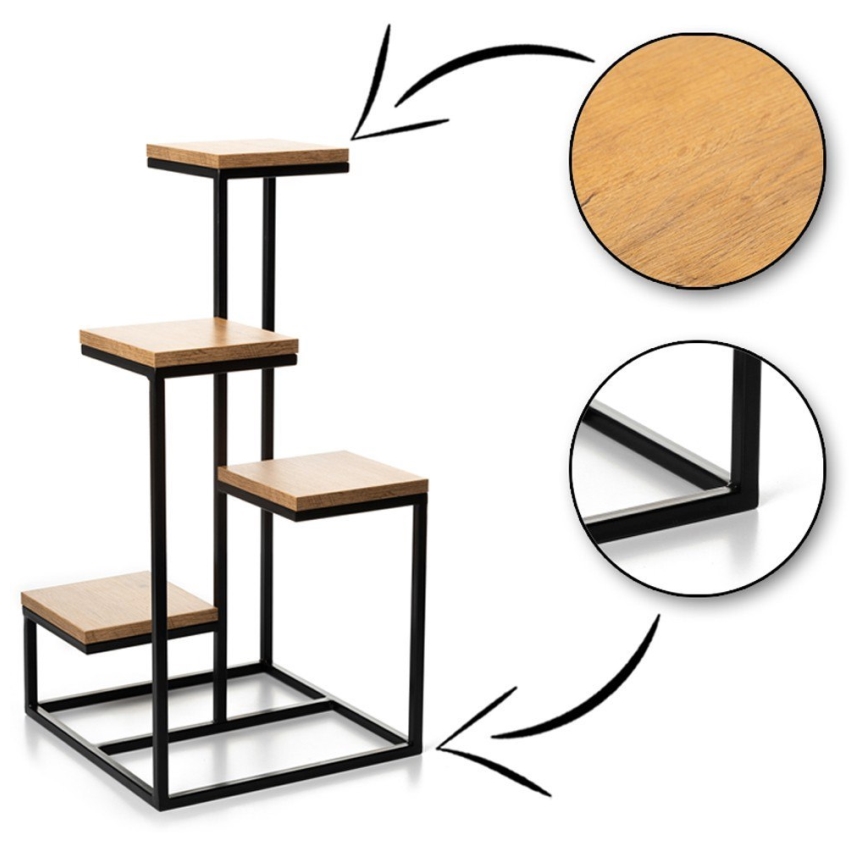 Blumenständer KASKADA 79x40 Schwarz/Braun