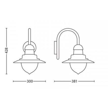 Philips 01652/06/PN - Auβen-Wandleuchte MYGARDEN RAINDROP 1xE27/53W/230V IP44