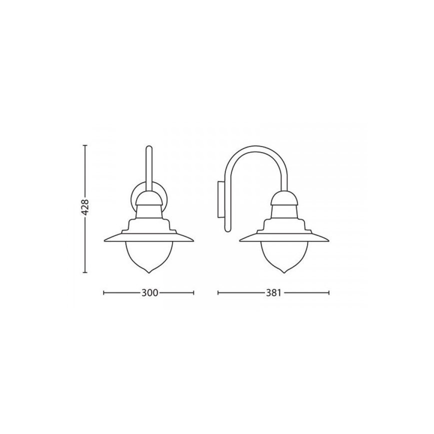 Philips 01652/06/PN - Auβen-Wandleuchte MYGARDEN RAINDROP 1xE27/53W/230V IP44