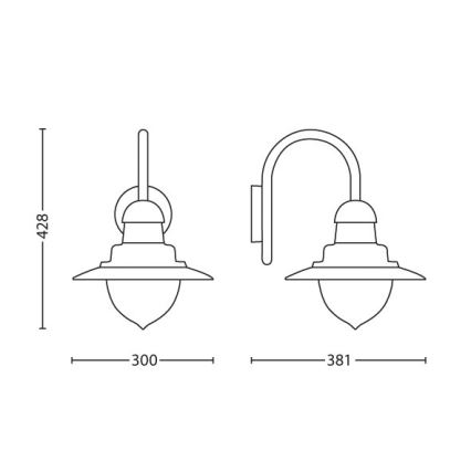 Philips 01652/30/PN - Auβen-Wandbeleuchtung MYGARDEN RAINDROP 1xE27/60W/230V IP44