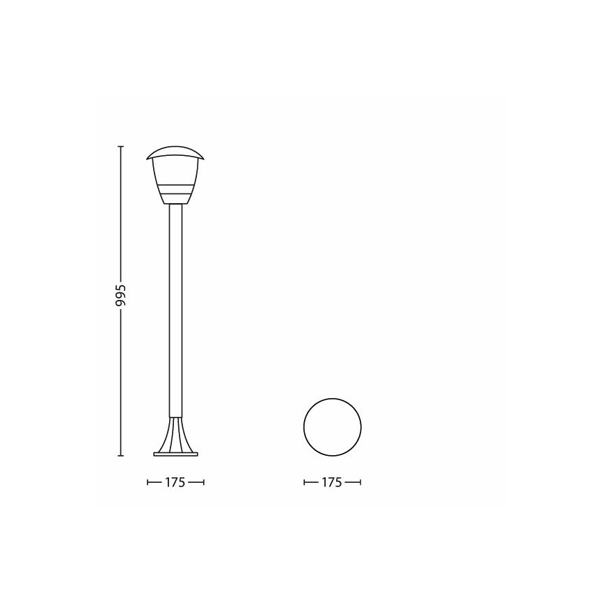 Philips 15383/30/16 - Außenleuchte MYGARDEN CREEK 1xE27/60W/230V schwarz
