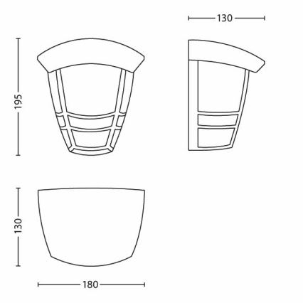 Philips - Außenwandleuchte 1xE27/60W/230V