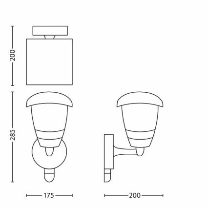 Philips - Außenwandleuchte mit Sensor 1xE27/60W