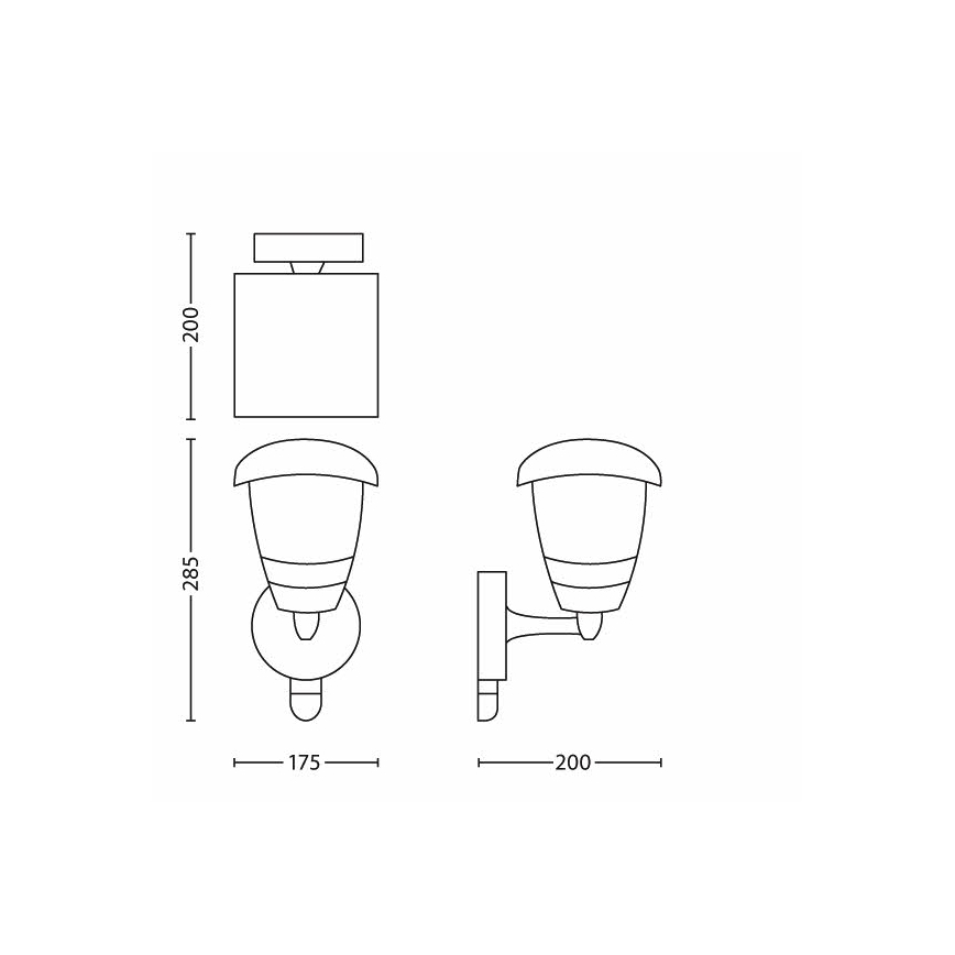Philips - Außenwandleuchte mit Sensor 1xE27/60W/230V