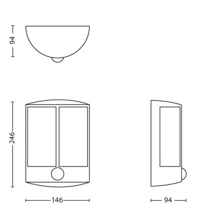 Philips - LED Außenwandleuchte mit Sensor 1xLED/6W/230V