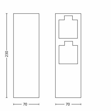 Philips 17108/47/16 - Outdoor-Steckdosensäule MYGARDEN ROCK 230V IP44 SCHUKO