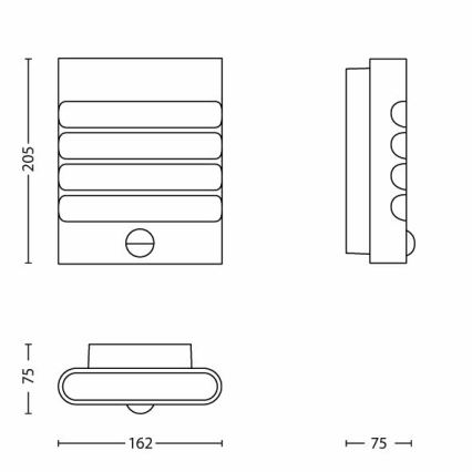 Philips - LED Außenbeleuchtung mit Sensor 1xLED/3W