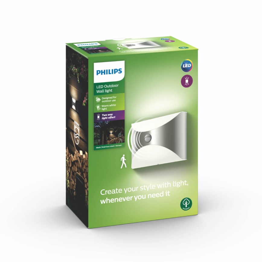 Philips 17299/47/16 - Außensensorleuchte MYGARDEN HERB 1xLED/6W/230V