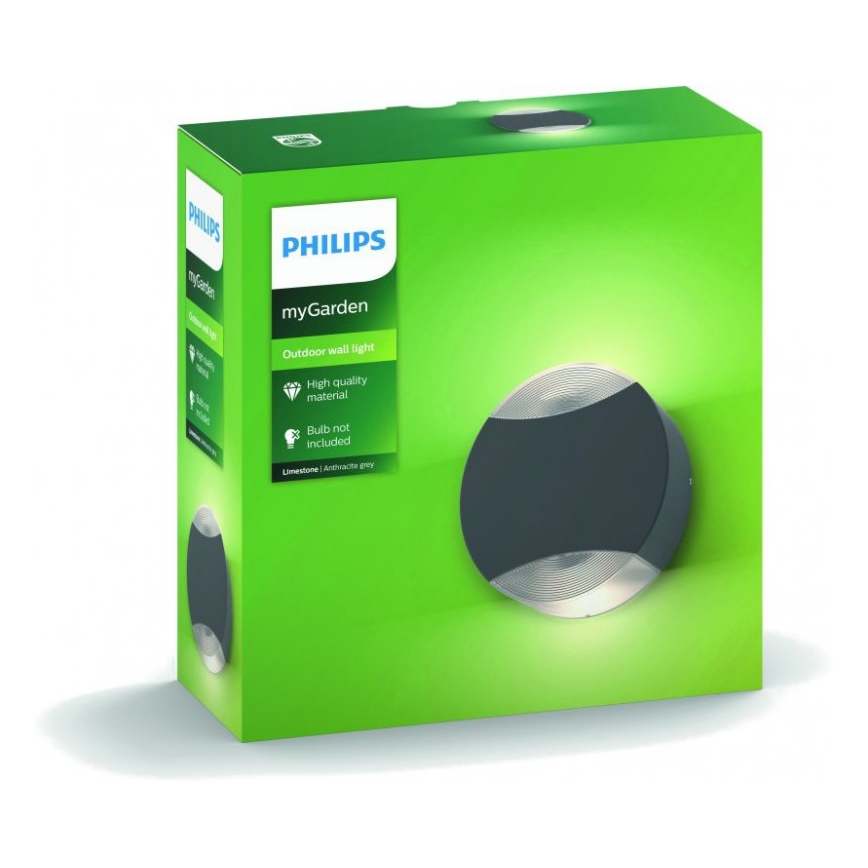 Philips 17338/93/PN - Außenwandleuchte MYGARDEN LIMESTONE 2xGU10/5W