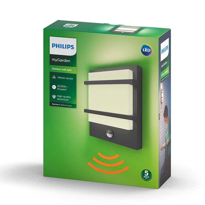 Philips 17395/93/P0 - LED Auβenwandleuchte MYGARDEN PETRONIA LED/12W