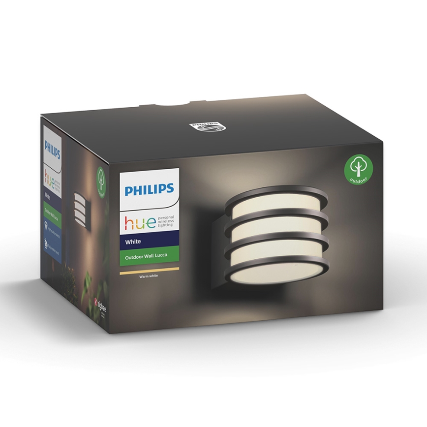 Philips 17401/93/P0 - LED Dimmbare Auβen-Wandbeleuchtung HUE LUCCA 1xE27/9,5W/230V