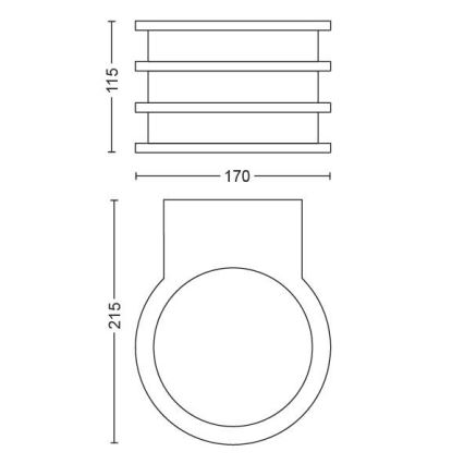 Philips - Dimmbare LED-Außenwandleuchte Hue LUCCA 1xE27/9,5W/230V IP44