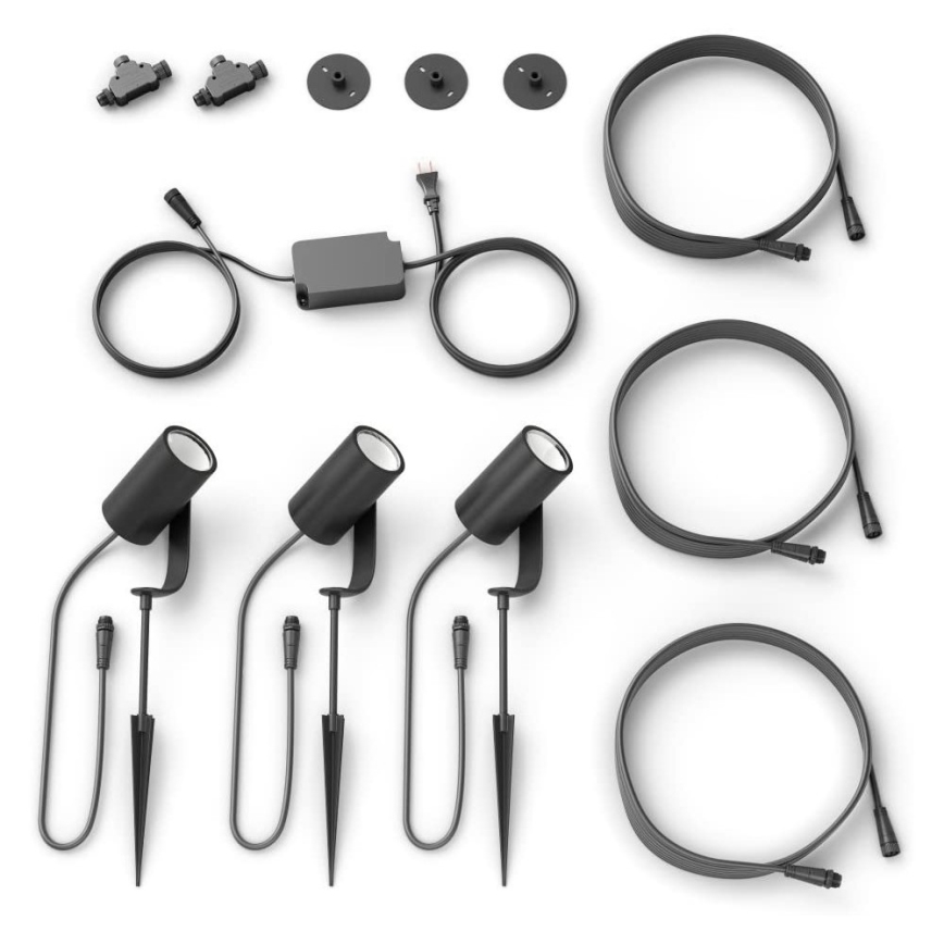 Philips 17414/30/P7 - SET 3x LED RGB dimmbare Auβen Spotlight HUE LILY 3xLED-RGB/8W/230V IP65